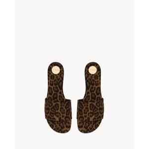 Saint Laurent Carlyle Leopard Grosgrain Slides Size 40 – Brand New in Box